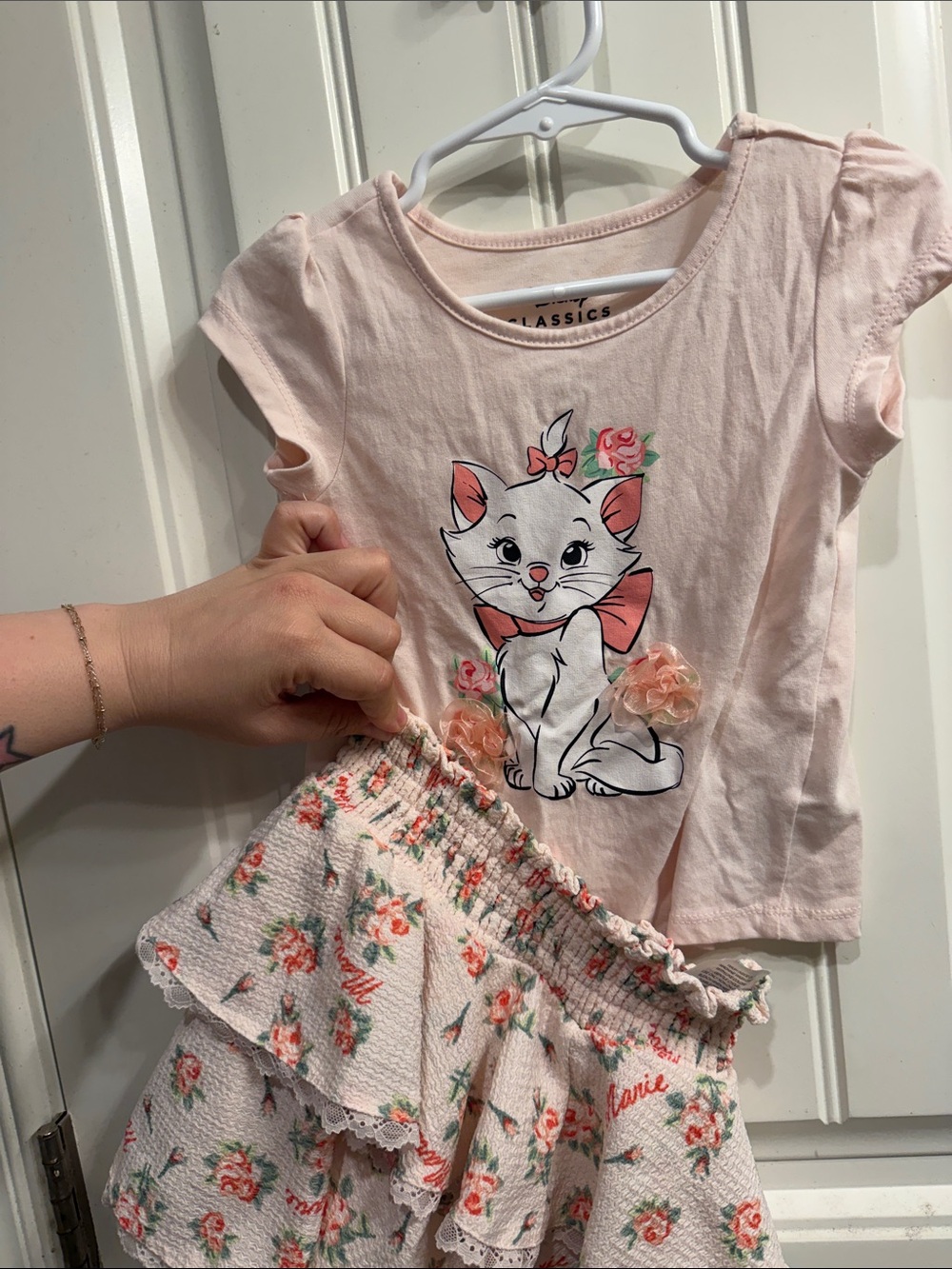 Kids Pink Cat Graphic Tee by (Disney aristocat) - Soft Short Sleeve Top and bott